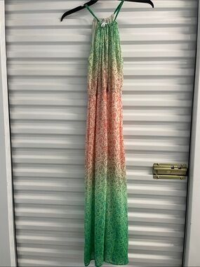 Old Navy Gradient Green-Pink Ombre Maxi Dress S